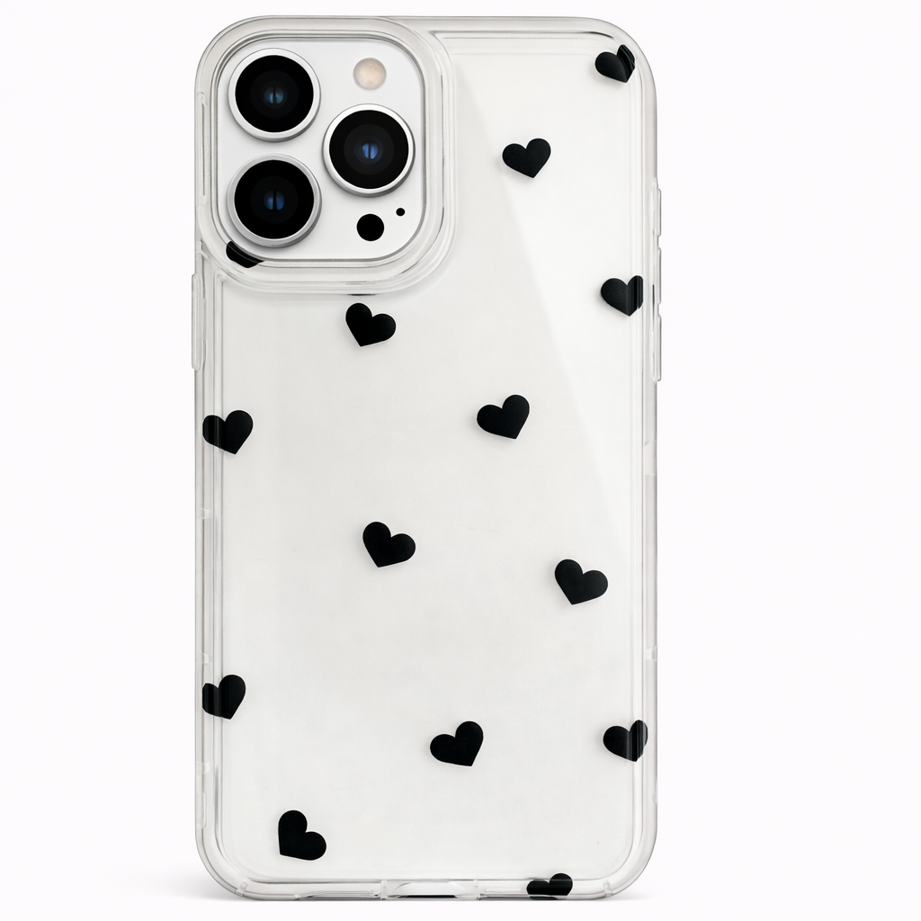 Forro corazones negro