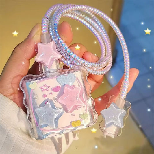 Protector de cargador estrellas pastel