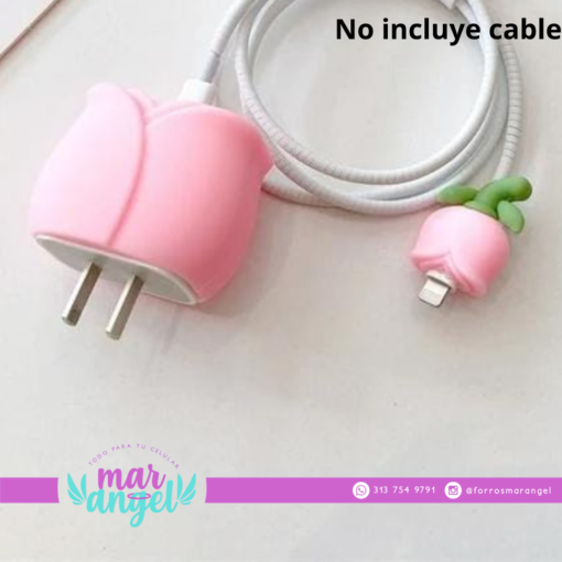 Imagen del producto: Protector cubo y cable rosa